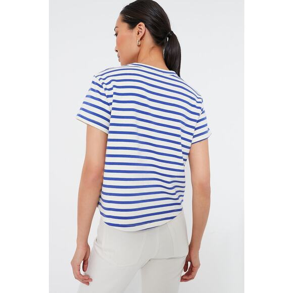 TUCKERNUCK Blue Stripe Parker Classic Tee Size M NWT Retail $88 Tuckernuck - Picture 2 of 7